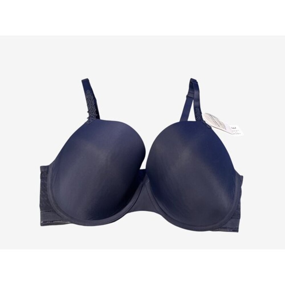 Simone Perele Womens Full Coverage Bra In Deep Blue Size 34DDD Mesh Lace Detail